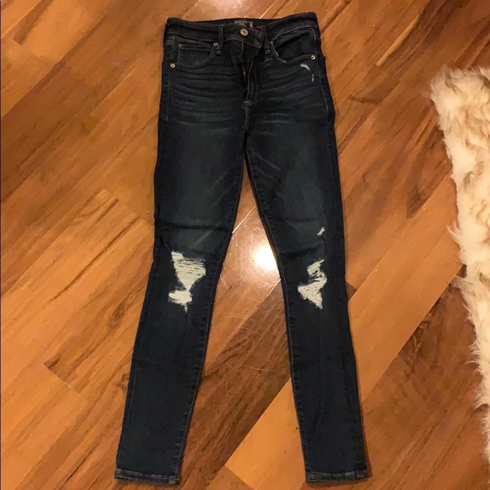Abercrombie & Fitch high rise ripped jeans